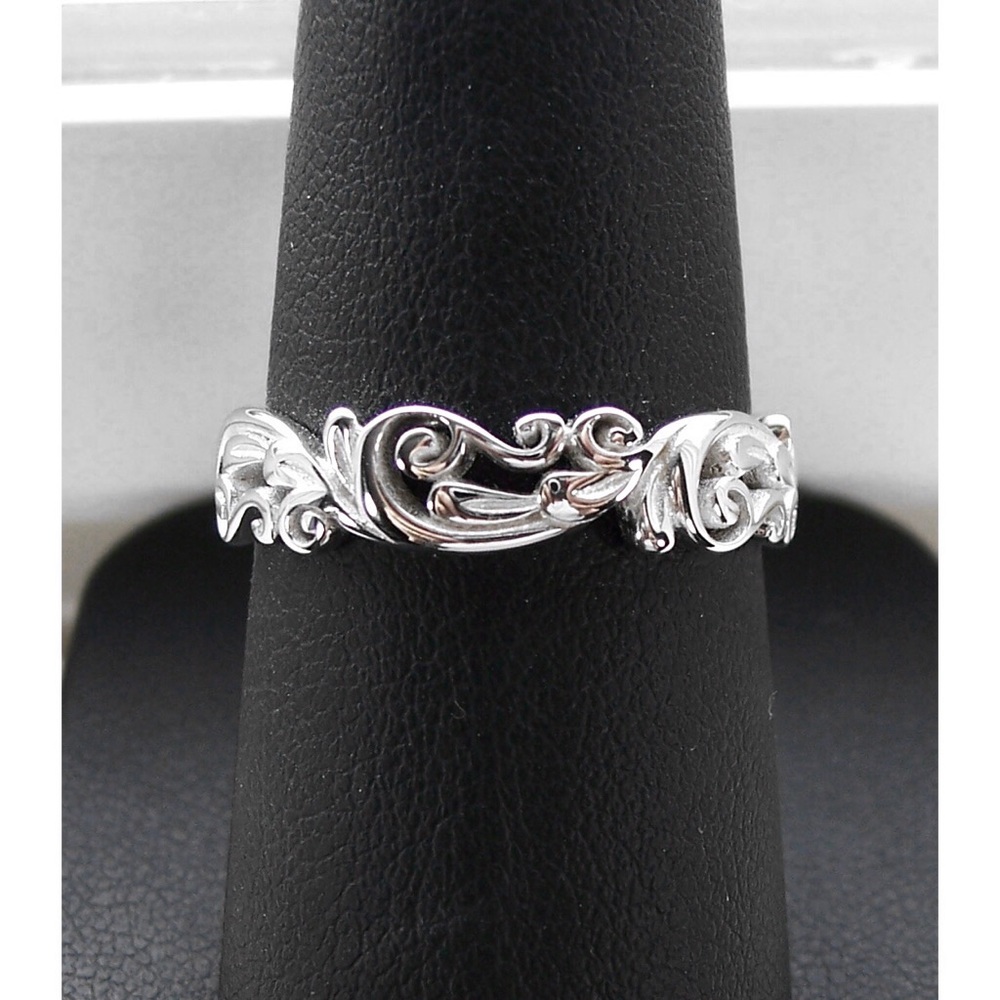 925 STERLING SILVER Open Work Swirls 5.3 (mm) Band Ring Sizes 2-13 - Picture 3 of 16